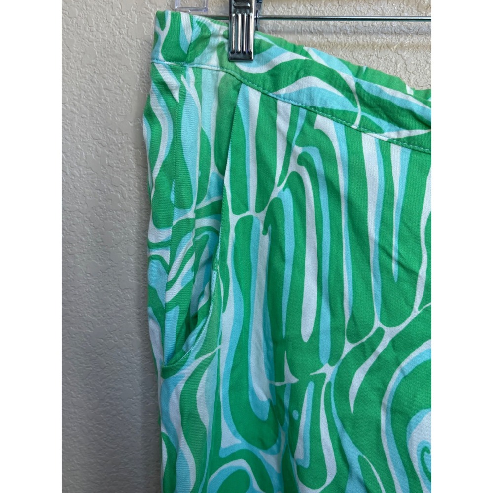 NWT Lilly Pulitzer Cambridge Palazzo Pants Finders Keepers Green Blue XL 92371 - Picture 4 of 9